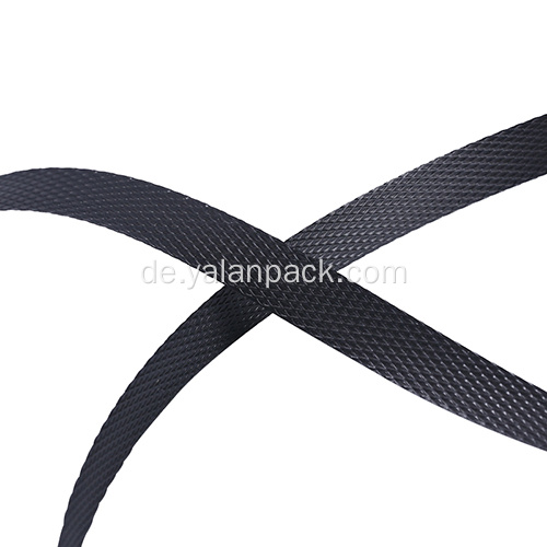 Schwarze Plastikpalettenbänder schnurchen Riemen